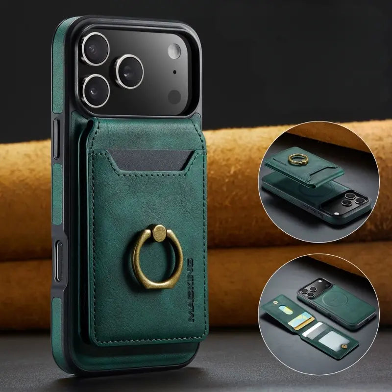 Étui en cuir avec porte-cartes et protection RFID pour Iphone