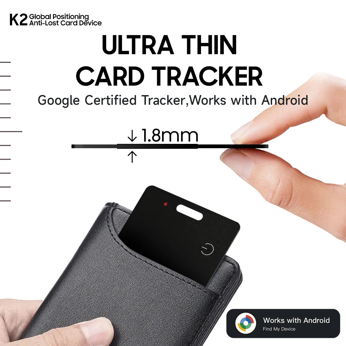 Carte de suivi de portefeuille lim pour Android-étiquette intelligente Bluetooth Ultra mince sans fil Rechargeable pour portefeuille et bagages Anti-gauche