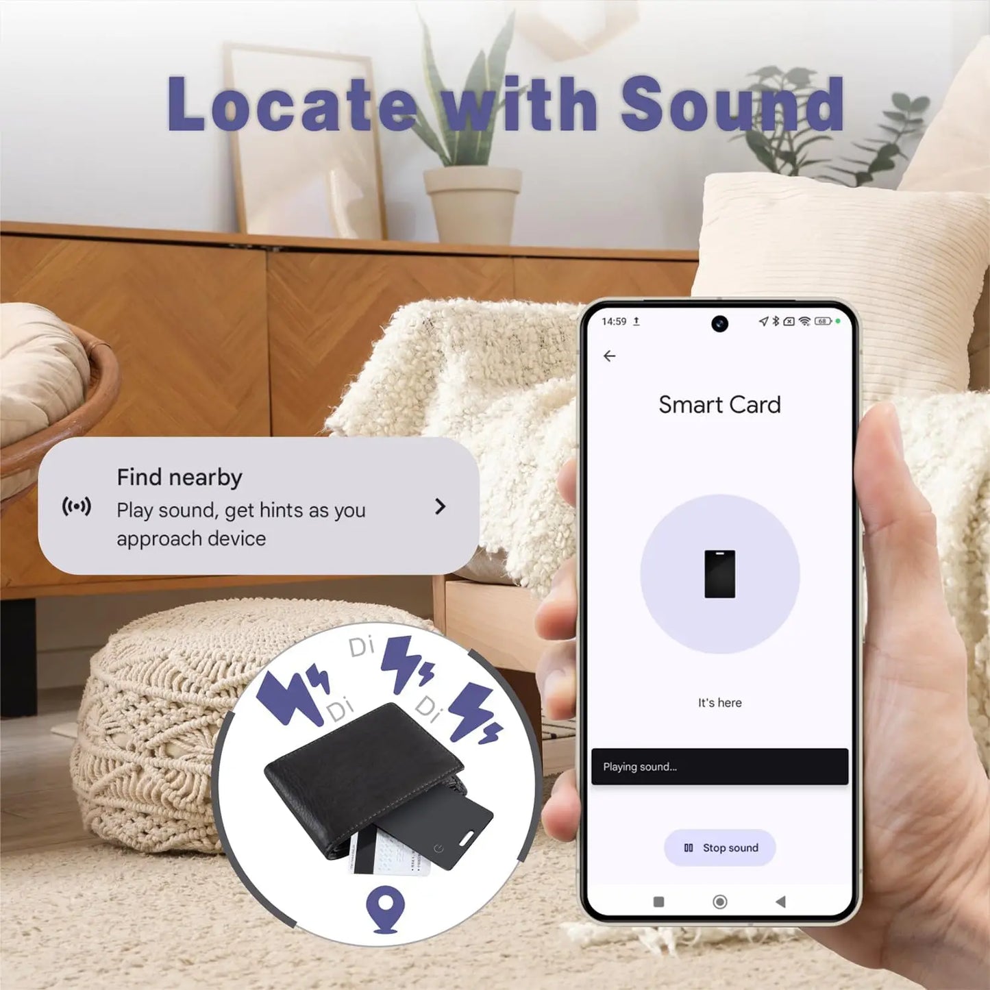 Carte de suivi de portefeuille lim pour Android-étiquette intelligente Bluetooth Ultra mince sans fil Rechargeable pour portefeuille et bagages Anti-gauche